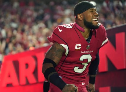 Arizona Cardinals safety Budda Baker (3) runs out on to the field to take on the Tampa Bay Buccaneers at State Farm Stadium in Glendale on Dec. 25, 2022.
Nfl Tampa Bay At Cardinals Budda Baker